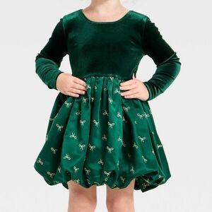 Audrey Camille Tiny Bows Green Dress